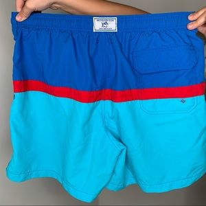 Southern Tide Men’s Blue & Red Swim Shorts